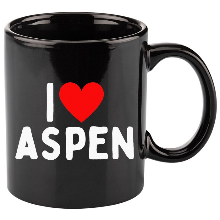 I Love Aspen 11oz C Handle Ceramic Mug