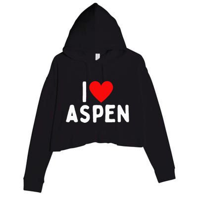 I Love Aspen Crop Fleece Hoodie