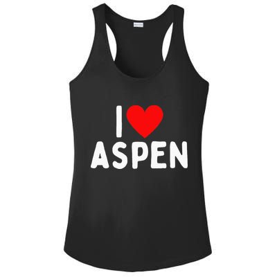 I Love Aspen Ladies PosiCharge Competitor Racerback Tank