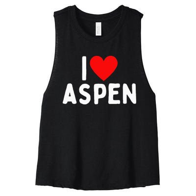 I Love Aspen Women's Racerback Cropped Tank