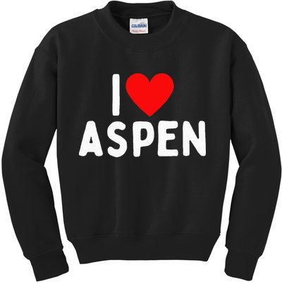 I Love Aspen Kids Sweatshirt