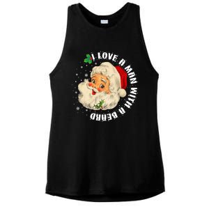 I Love A With A Beard Christmas Funny Gift For Santa Lovers Funny Gift Ladies PosiCharge Tri-Blend Wicking Tank