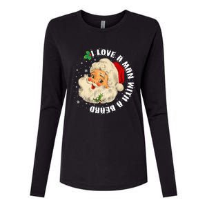 I Love A With A Beard Christmas Funny Gift For Santa Lovers Funny Gift Womens Cotton Relaxed Long Sleeve T-Shirt