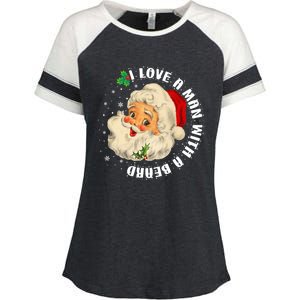 I Love A With A Beard Christmas Funny Gift For Santa Lovers Funny Gift Enza Ladies Jersey Colorblock Tee