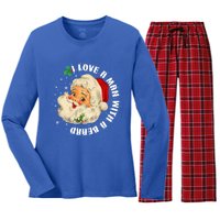 I Love A With A Beard Christmas Funny Gift For Santa Lovers Funny Gift Women's Long Sleeve Flannel Pajama Set 