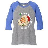 I Love A With A Beard Christmas Funny Gift For Santa Lovers Funny Gift Women's Tri-Blend 3/4-Sleeve Raglan Shirt