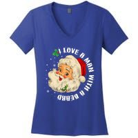 I Love A With A Beard Christmas Funny Gift For Santa Lovers Funny Gift Women's V-Neck T-Shirt