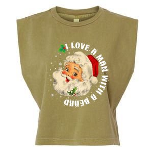 I Love A With A Beard Christmas Funny Gift For Santa Lovers Funny Gift Garment-Dyed Women's Muscle Tee