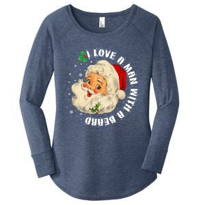 I Love A With A Beard Christmas Funny Gift For Santa Lovers Funny Gift Women's Perfect Tri Tunic Long Sleeve Shirt