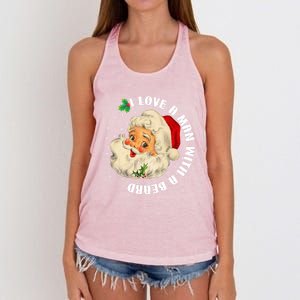 I Love A With A Beard Christmas Funny Gift For Santa Lovers Funny Gift Women's Knotted Racerback Tank