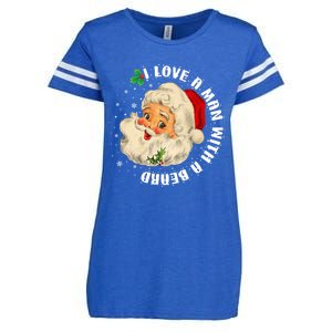 I Love A With A Beard Christmas Funny Gift For Santa Lovers Funny Gift Enza Ladies Jersey Football T-Shirt