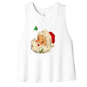 I Love A With A Beard Christmas Funny Gift For Santa Lovers Funny Gift Women's Racerback Cropped Tank