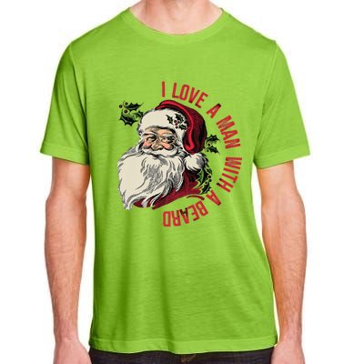 I Love A With A Beard Funny Christmas Santa Claus Retro Gift Adult ChromaSoft Performance T-Shirt