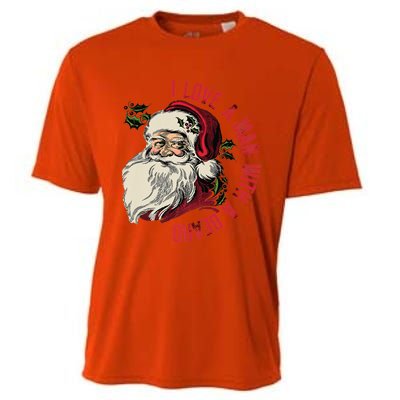 I Love A With A Beard Funny Christmas Santa Claus Retro Gift Cooling Performance Crew T-Shirt