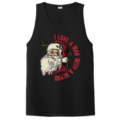 I Love A With A Beard Funny Christmas Santa Claus Retro Gift PosiCharge Competitor Tank