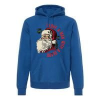 I Love A With A Beard Funny Christmas Santa Claus Retro Gift Premium Hoodie