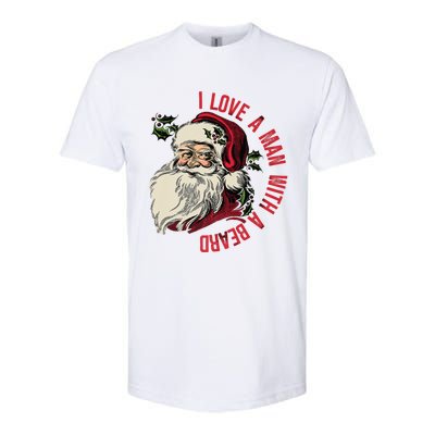 I Love A With A Beard Funny Christmas Santa Claus Retro Gift Softstyle CVC T-Shirt