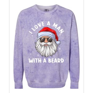 I Love A With A Beard Santa Claus Christmas Pajamas Gift Colorblast Crewneck Sweatshirt