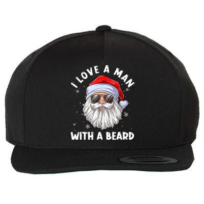 I Love A With A Beard Santa Claus Christmas Pajamas Gift Wool Snapback Cap