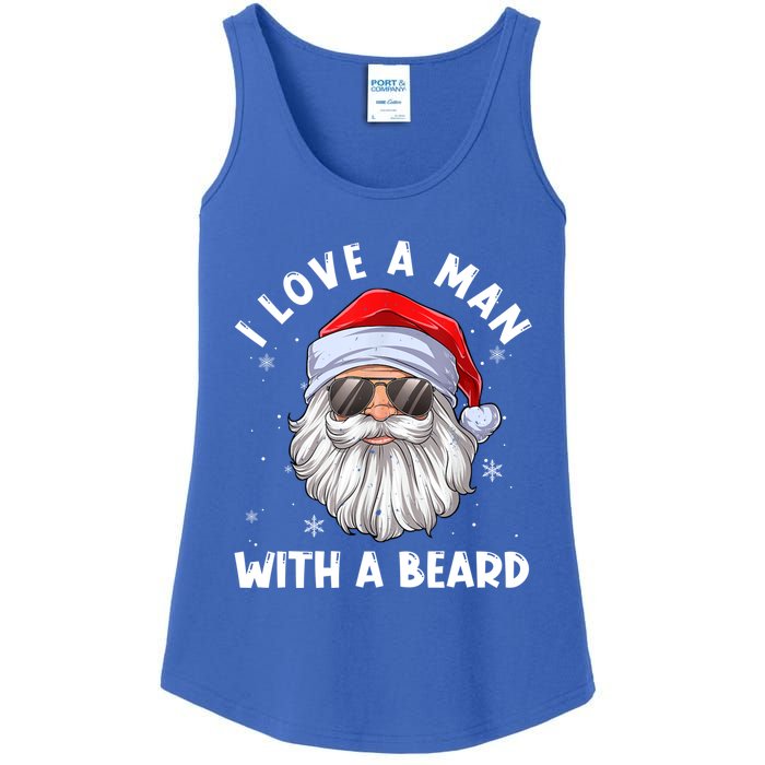 I Love A With A Beard Santa Claus Christmas Pajamas Gift Ladies Essential Tank