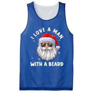 I Love A With A Beard Santa Claus Christmas Pajamas Gift Mesh Reversible Basketball Jersey Tank