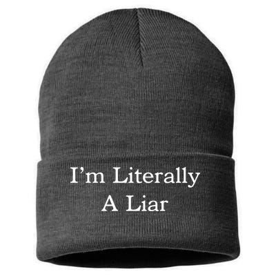 I'm Literally A Liar Pfizer Director Quote Sustainable Knit Beanie