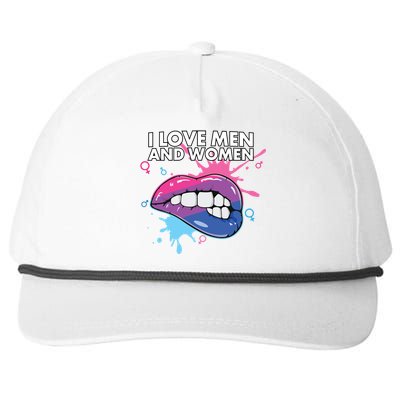 I Love And Bisexual Pride Bisexuality Lgbtq Cool Gift Snapback Five-Panel Rope Hat