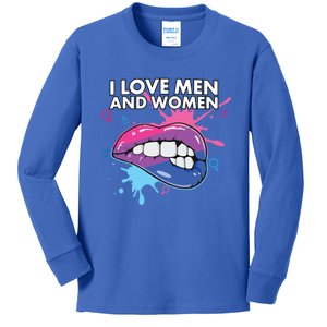 I Love And Bisexual Pride Bisexuality Lgbtq Cool Gift Kids Long Sleeve Shirt