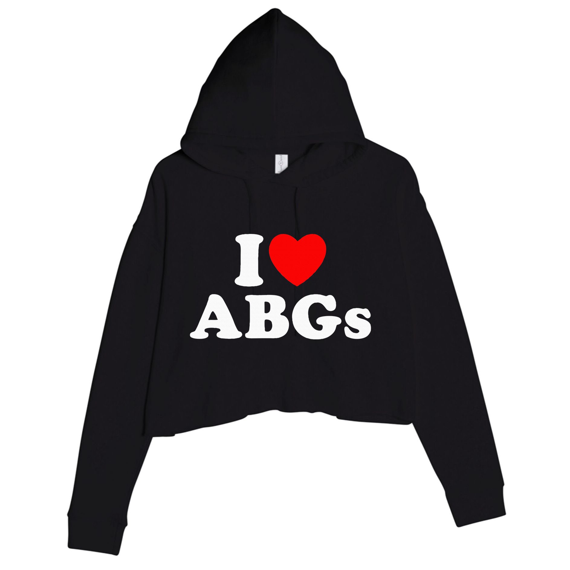 I Love Abgs Crop Fleece Hoodie
