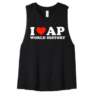 I Love AP World History Women's Racerback Cropped Tank