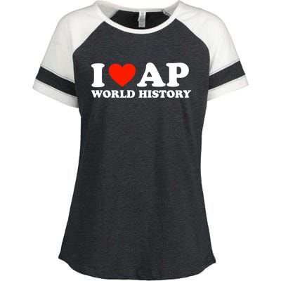 I Love AP World History Enza Ladies Jersey Colorblock Tee