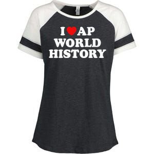 I Love AP World History Enza Ladies Jersey Colorblock Tee