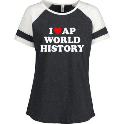 I Love AP World History Enza Ladies Jersey Colorblock Tee