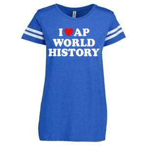 I Love AP World History Enza Ladies Jersey Football T-Shirt