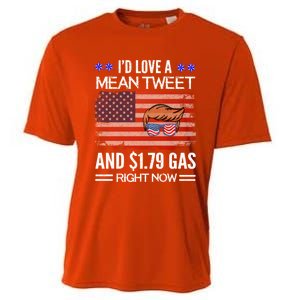 ID Love A Mean Tweet And $1 79 Gas Right Now American Flag Gift Cooling Performance Crew T-Shirt