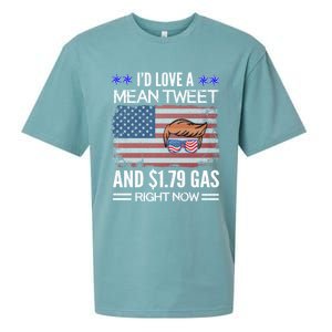 ID Love A Mean Tweet And $1 79 Gas Right Now American Flag Gift Sueded Cloud Jersey T-Shirt