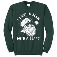 I Love A Man With A Beard Santa Claus Christmas Matching Sweatshirt