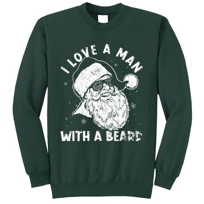 I Love A Man With A Beard Santa Claus Christmas Matching Sweatshirt