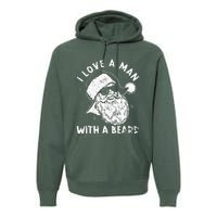 I Love A Man With A Beard Santa Claus Christmas Matching Premium Hoodie