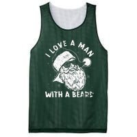 I Love A Man With A Beard Santa Claus Christmas Matching Mesh Reversible Basketball Jersey Tank