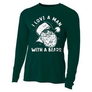 I Love A Man With A Beard Santa Claus Christmas Matching Cooling Performance Long Sleeve Crew