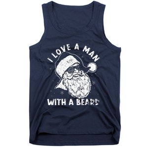 I Love A Man With A Beard Santa Claus Christmas Matching Tank Top