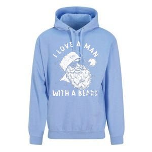 I Love A Man With A Beard Santa Claus Christmas Matching Unisex Surf Hoodie