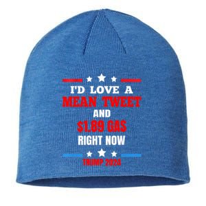 ID Love A Mean Tweet Funny Anti Joe Biden Trump 2024 Maga Funny Gift Sustainable Beanie