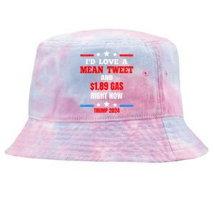 ID Love A Mean Tweet Funny Anti Joe Biden Trump 2024 Maga Funny Gift Tie-Dyed Bucket Hat