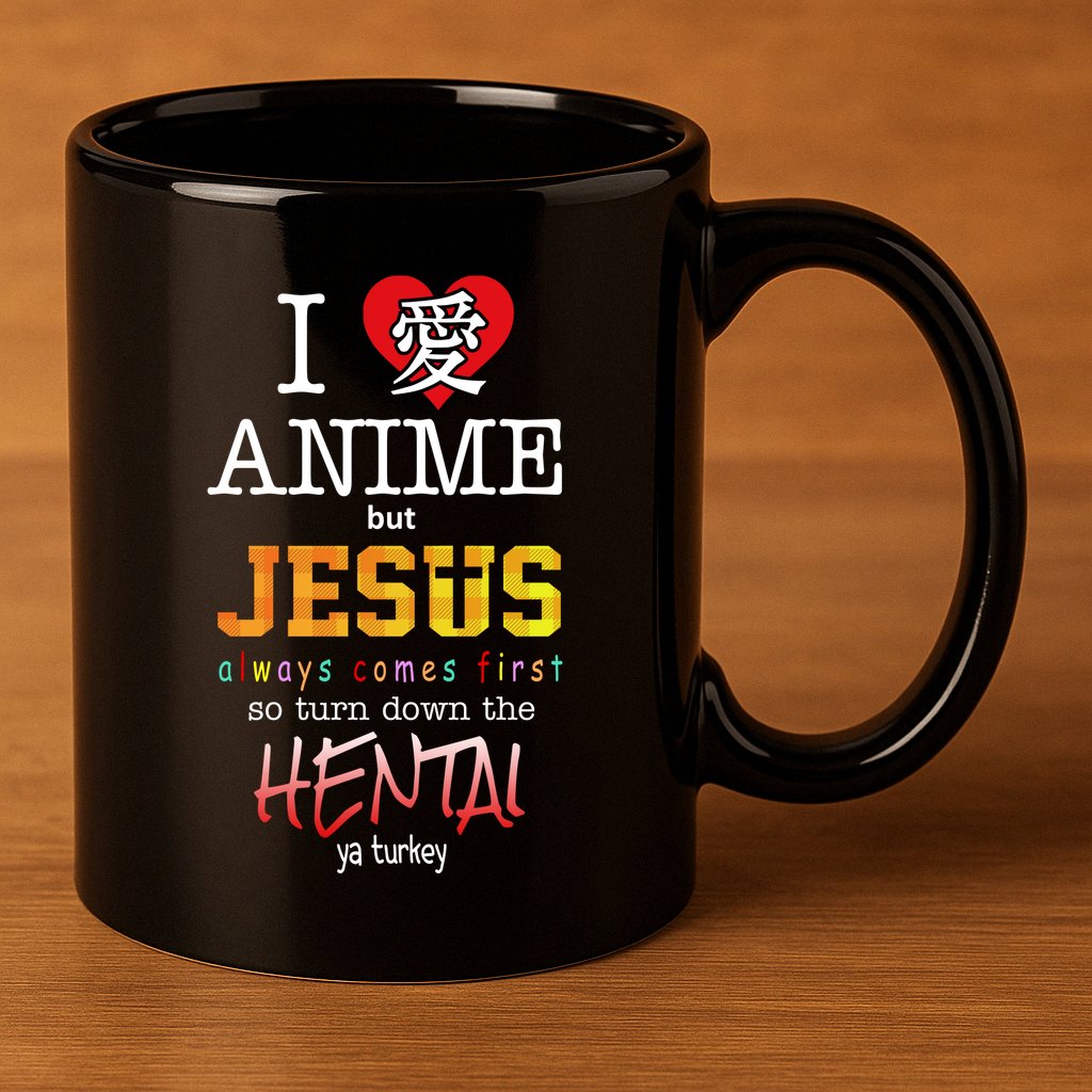 I Love Anime But Jesus Always Comes First 11oz C Handle Ceramic Mug
