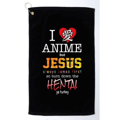 I Love Anime But Jesus Always Comes First Golf Towel