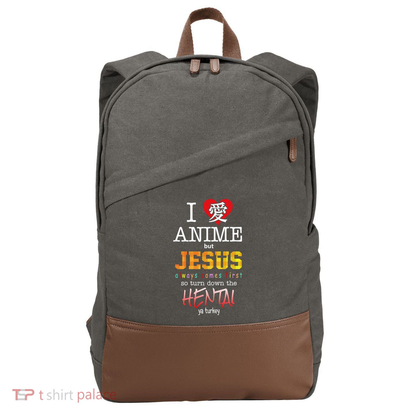 I Love Anime But Jesus Always Comes First Cotton Canvas Backpack