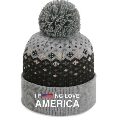 I love america  The Baniff Cuffed Pom Beanie