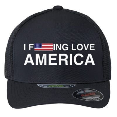 I love america  Flexfit Unipanel Trucker Cap